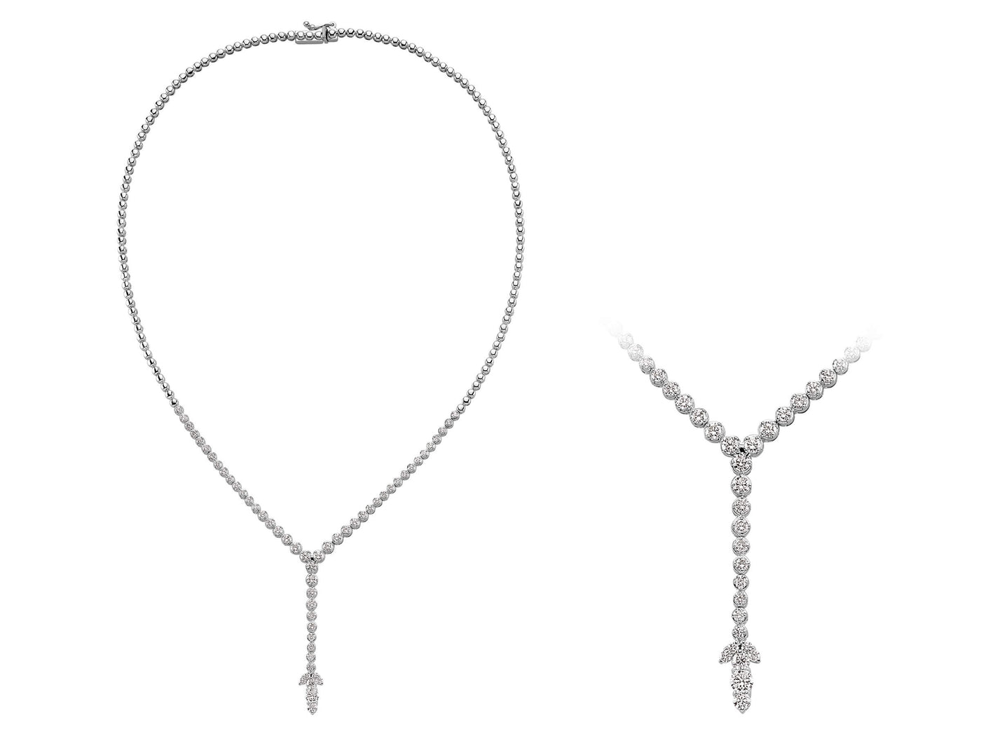 Collier tennis en or blanc avec diamants de 2,62 carats