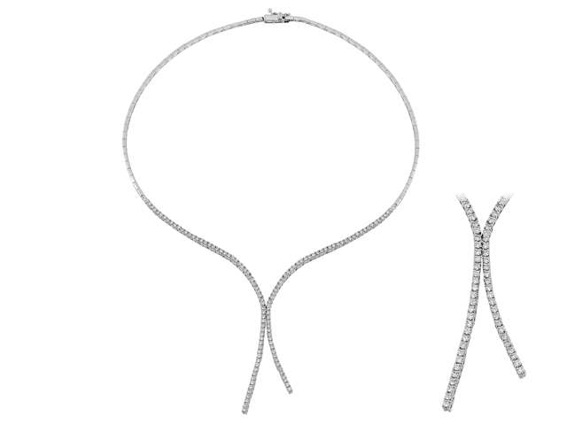 Insgesamt 2,25 Karat Diamant Tennis Collier – handgefertigter Diamantschmuck aus Feingold | Sirius Diamant