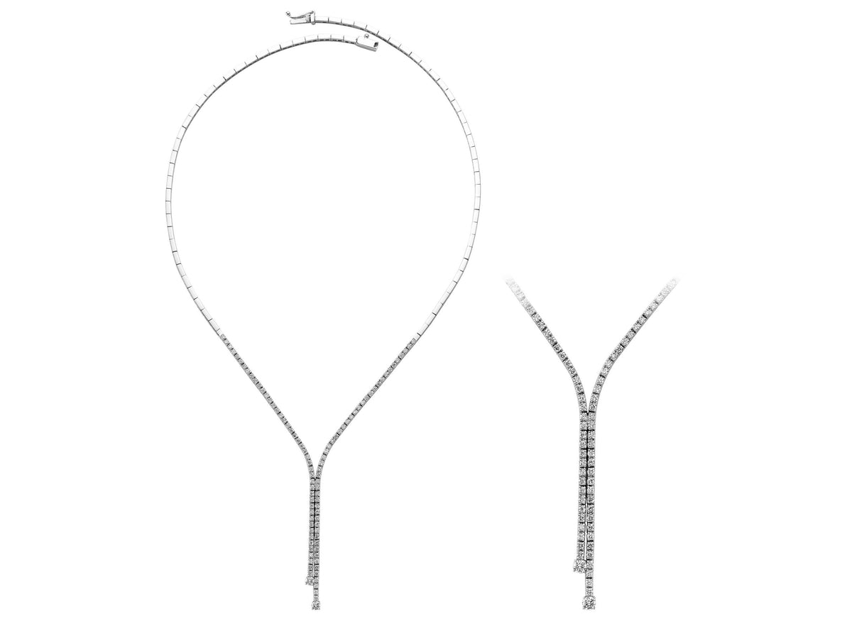 1,75 Karat Diamant Tennis Halskette - handgefertigter Diamantschmuck aus Feingold | Sirius Diamant