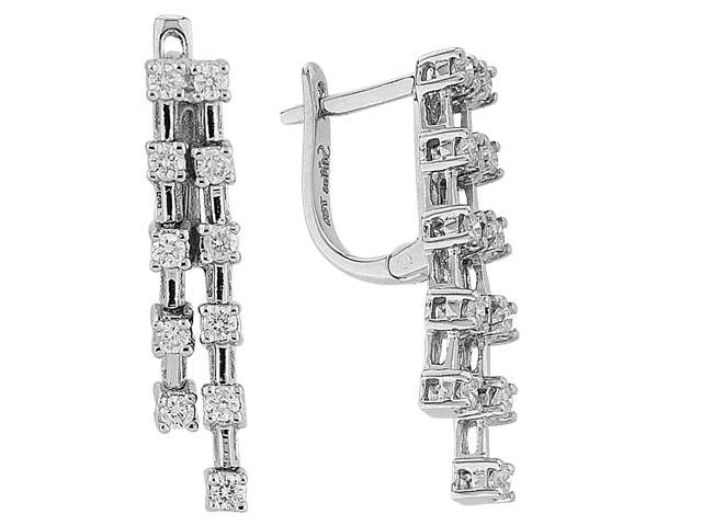 Diamant Tennis Ohrhänger - handgefertigter Diamantschmuck aus Feingold | Sirius Diamant