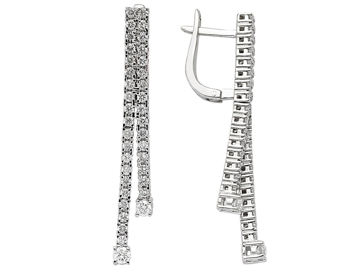 1,50 Gesamkarat Diamant Tennis Ohrhänger in 585er 14K Gold - handgefertigter Diamantschmuck aus Feingold | Sirius Diamant