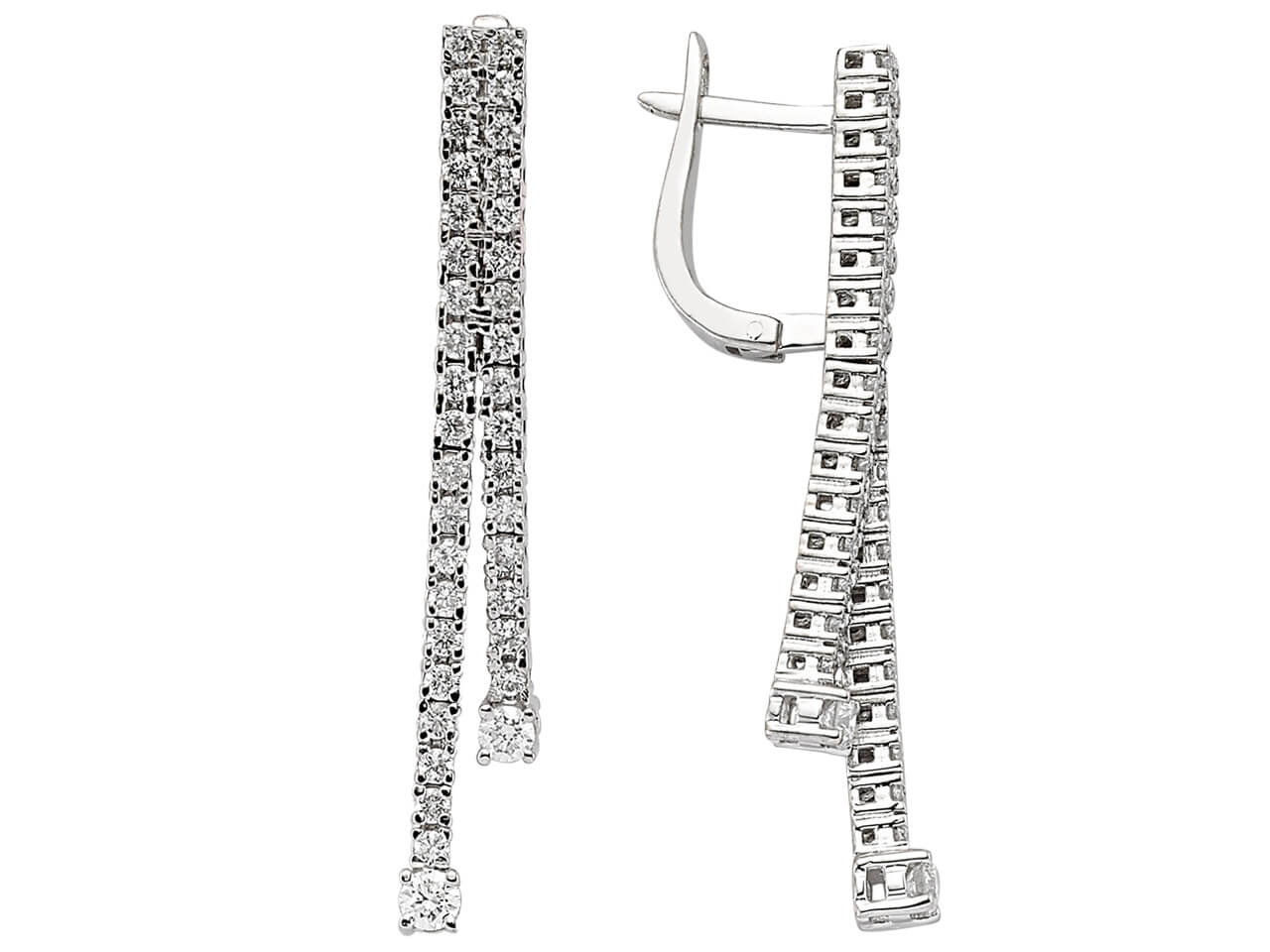 1.50 total carat diamond tennis earrings in 585 14K gold