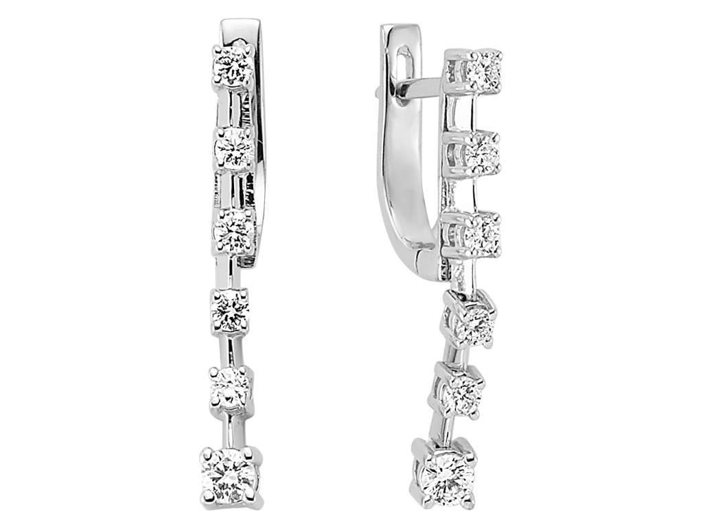 Diamant Tennis Ohrhänger - handgefertigter Diamantschmuck aus Feingold | Sirius Diamant