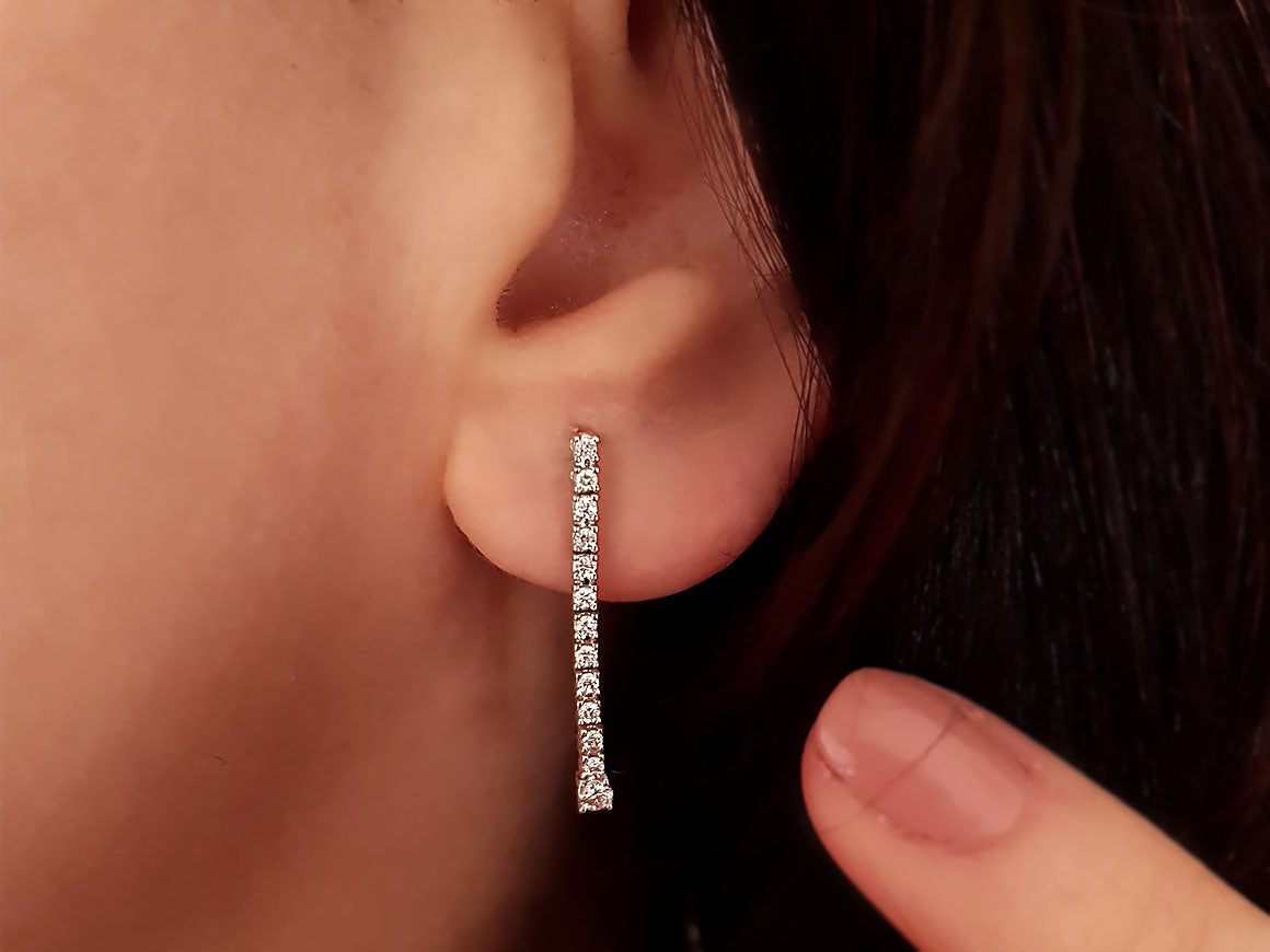 Diamant Tennis Ohrring - handgefertigter Diamantschmuck aus Feingold | Sirius Diamant