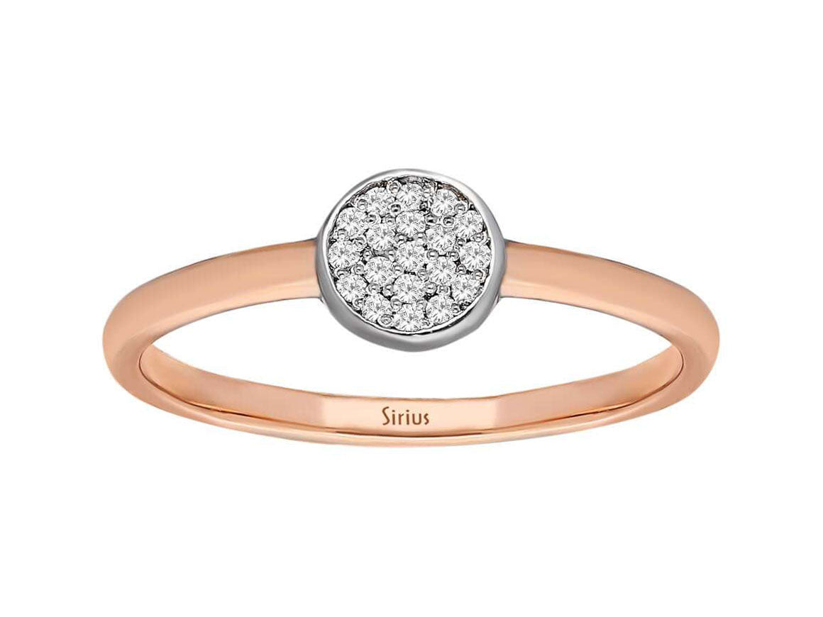 Insgesamt 0,15 Carat Diamant Rund Ring - handgefertigter Diamantschmuck aus Feingold | Sirius Diamant
