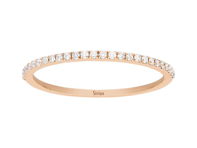 Alliance demi-ronde en diamant en or rouge