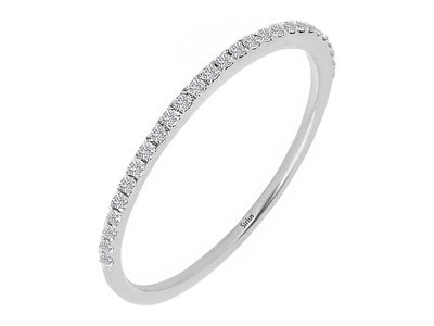 Diamond half-round alliance in 18-carat white gold
