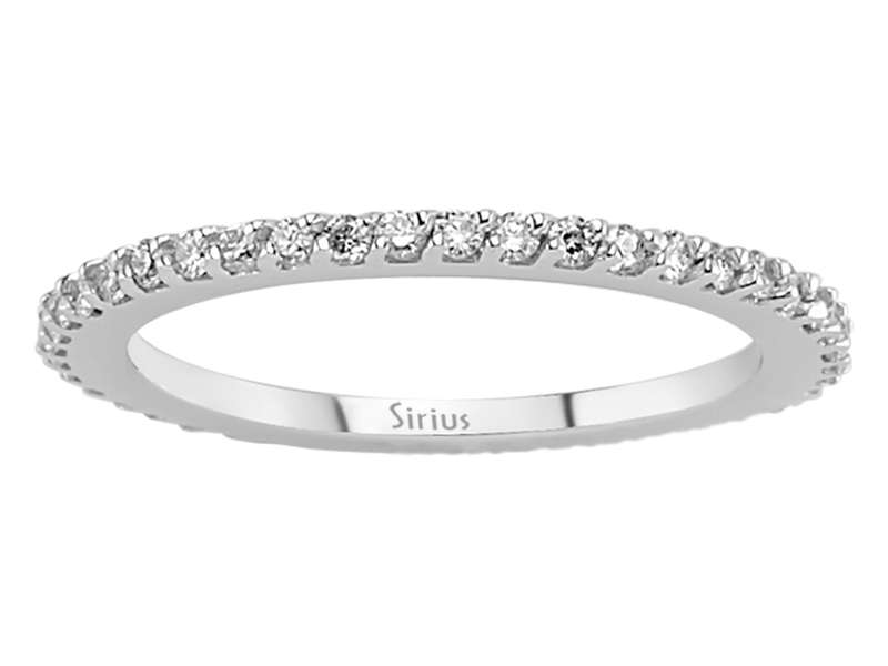 G Farbe 0,35 Karat Diamant Rundum Allianz in 585er 14 Karat Weißgold - handgefertigter Diamantschmuck aus Feingold | Sirius Diamant