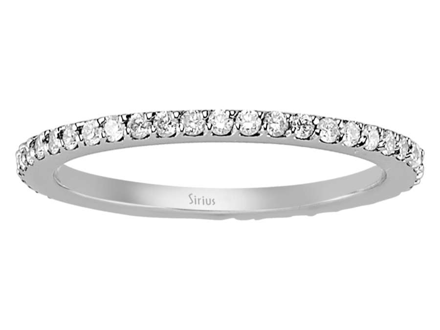0,34 Carat rundum Brillant Diamant Allianz Ring 750er 18K Weißgold - handgefertigter Diamantschmuck aus Feingold | Sirius Diamant