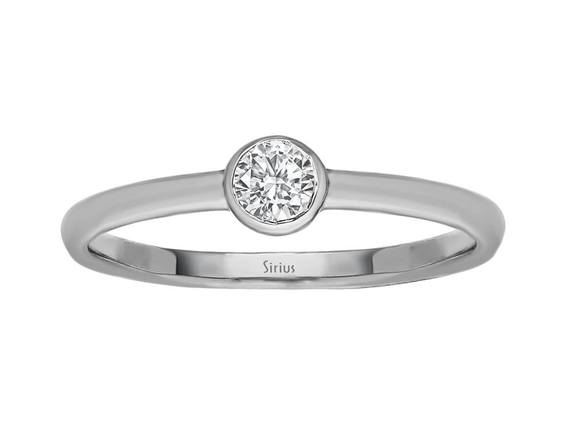 F Farbe 0,15 Carat Diamant Solitär Ring - handgefertigter Diamantschmuck aus Feingold | Sirius Diamant
