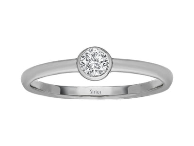 F Color 0.15 Carat Diamond Solitaire Ring