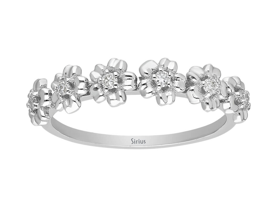 Diamant Schlüsselblüme Damenring - handgefertigter Diamantschmuck aus Feingold | Sirius Diamant