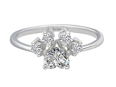 Diamond cat paw ring in 14K gold