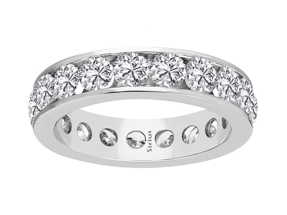 3,35 Karat Diamant Rundum Allianz in 585er 14 K Weißgold - handgefertigter Diamantschmuck aus Feingold | Sirius Diamant