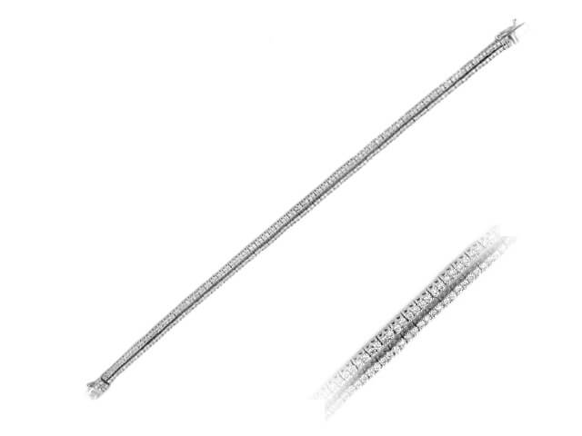 2.42 carat double row diamond tennis bracelet in 14 K white gold