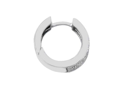 Boucles d'oreilles pour homme en or blanc 14 carats, diamants à trois rangs, 0,40 carat au total