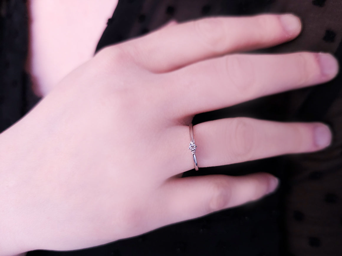Bague solitaire en diamant de 0,05 carat