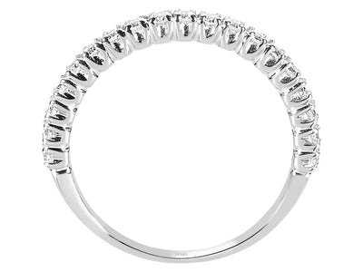 Alliance demi-ronde en or blanc 18 carats avec diamants de 0,32 carat