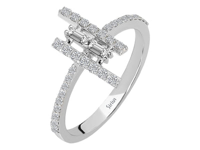 E Color 0.33 Carat Baguette Diamond Ring