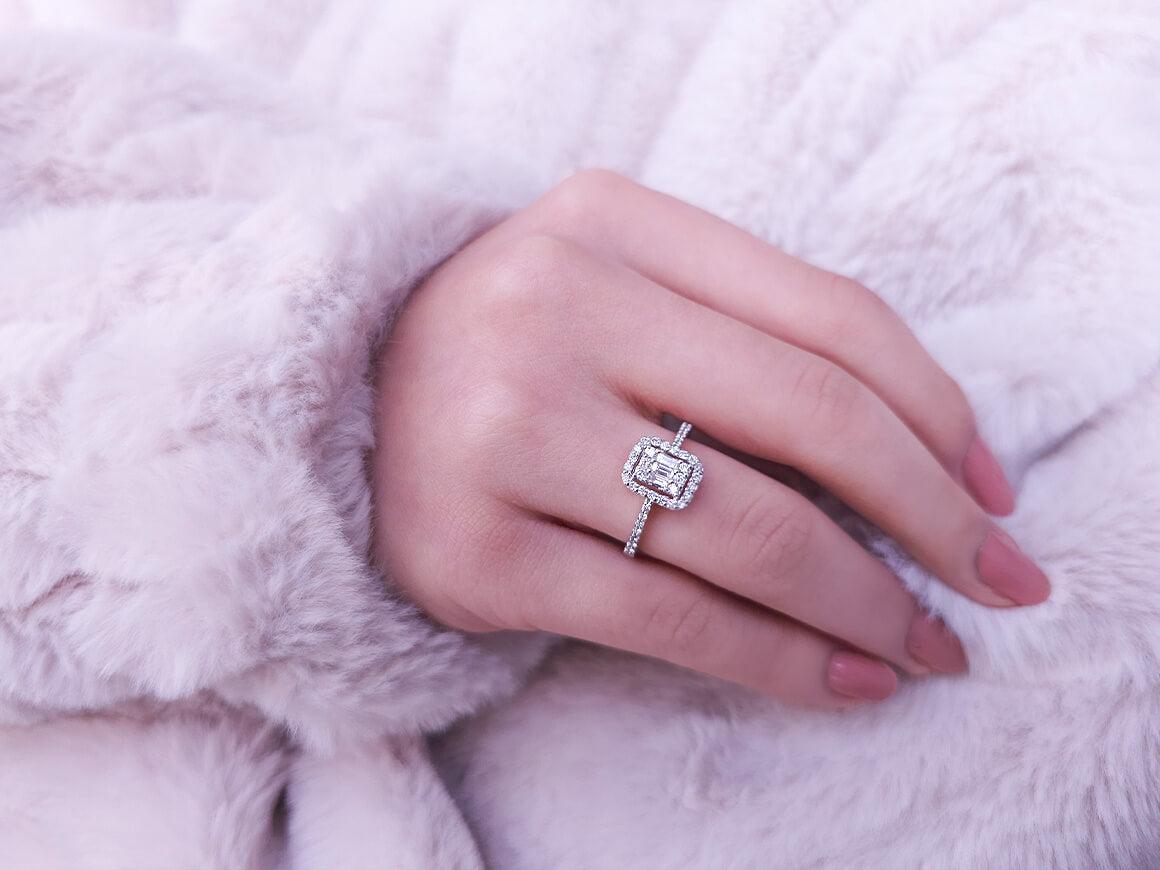 E Color 0.44 Carat Baguette Diamond Ring