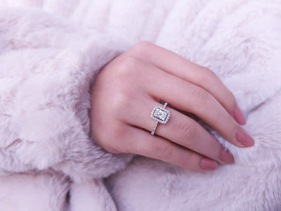 E Color 0.44 Carat Baguette Diamond Ring