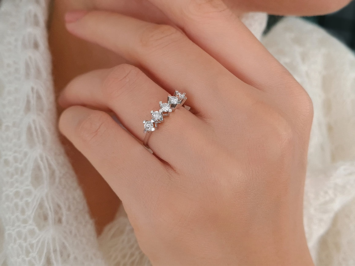 0,55 Carat Diamant 5 Diamanten Allianz