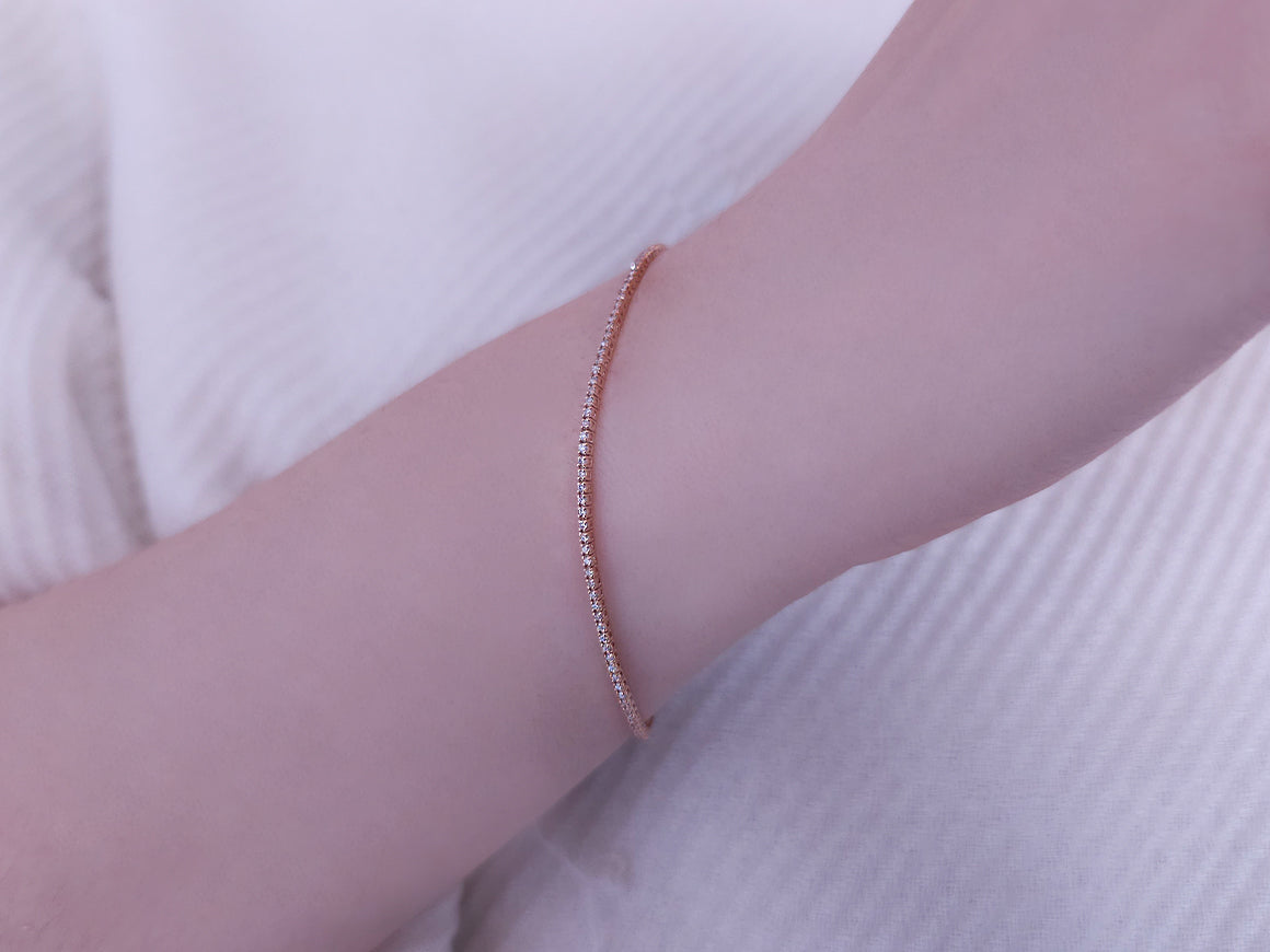 E-Farbe 0,67 Karat Diamant-Rose-Wasserstrahl-Armband - handgefertigter Diamantschmuck aus Feingold | Sirius Diamant