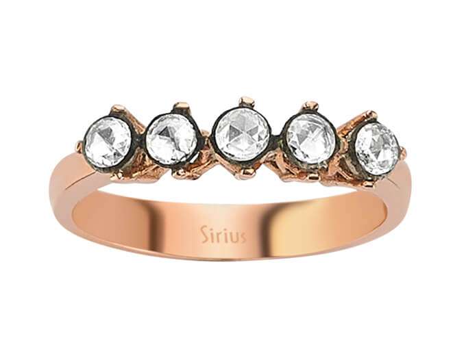 0.27 carat diamond five-stone ring