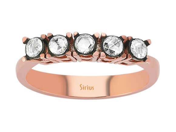 0,31 Karat Diamant-Fünfstein-Ring - handgefertigter Diamantschmuck aus Feingold | Sirius Diamant