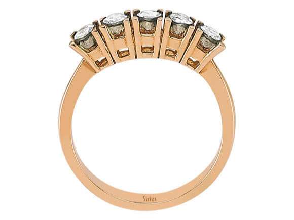 0.31 carat diamond five-stone ring
