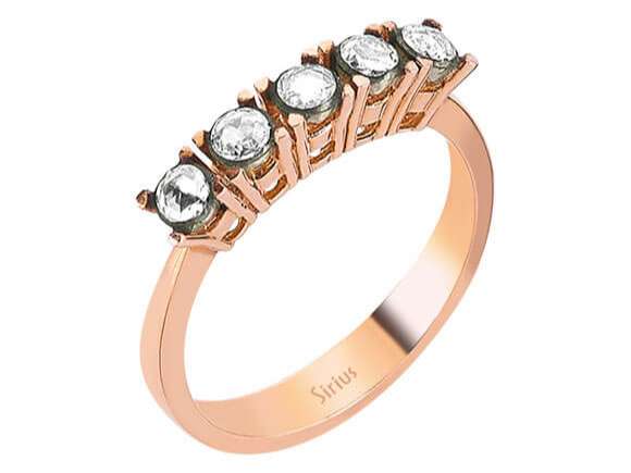 0,31 Karat Diamant-Fünfstein-Ring - handgefertigter Diamantschmuck aus Feingold | Sirius Diamant