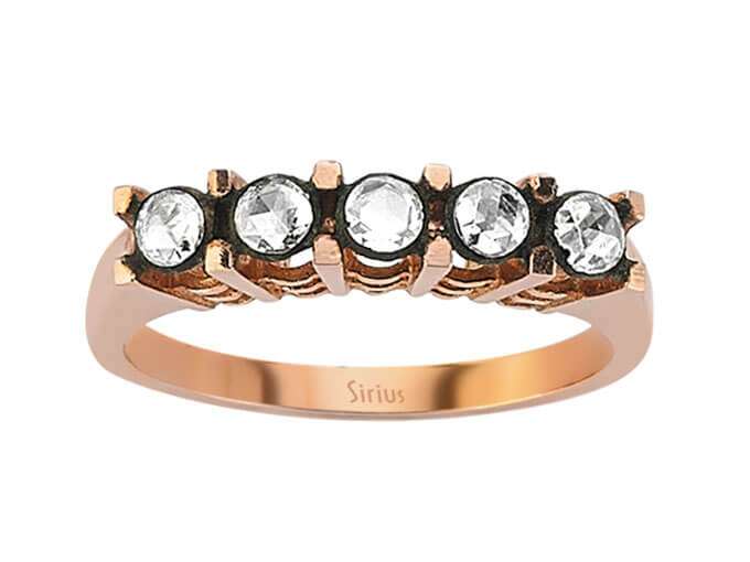 0.36 carat diamond five-stone ring