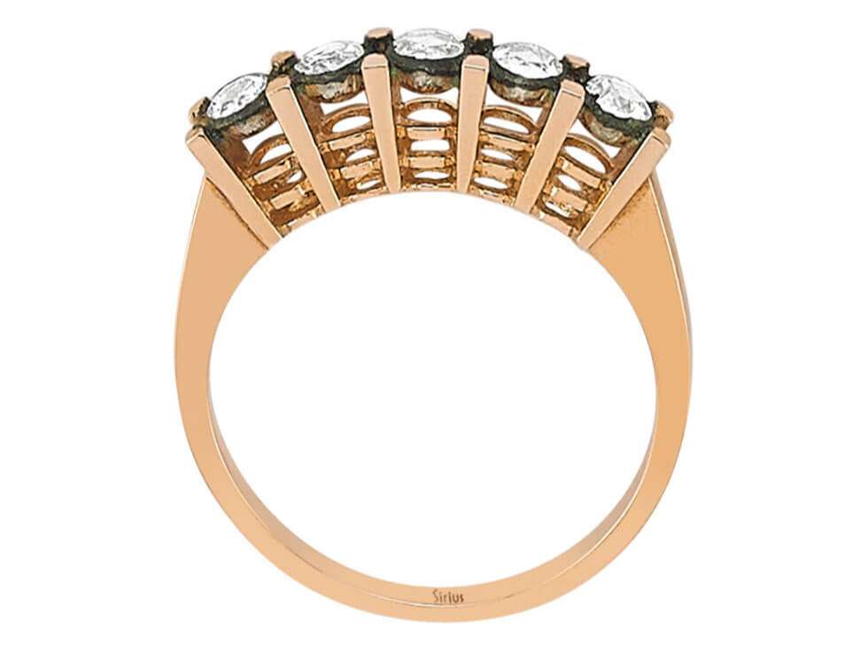 0,36 Karat Diamant-Fünfstein-Ring - handgefertigter Diamantschmuck aus Feingold | Sirius Diamant
