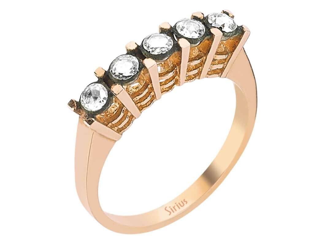 0,36 Karat Diamant-Fünfstein-Ring - handgefertigter Diamantschmuck aus Feingold | Sirius Diamant