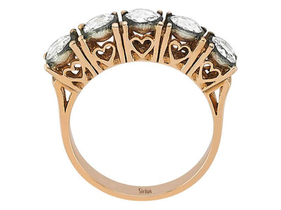 0.91 carat diamond five-stone ring