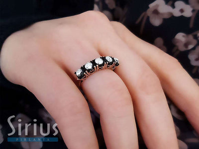 0.91 carat diamond five-stone ring