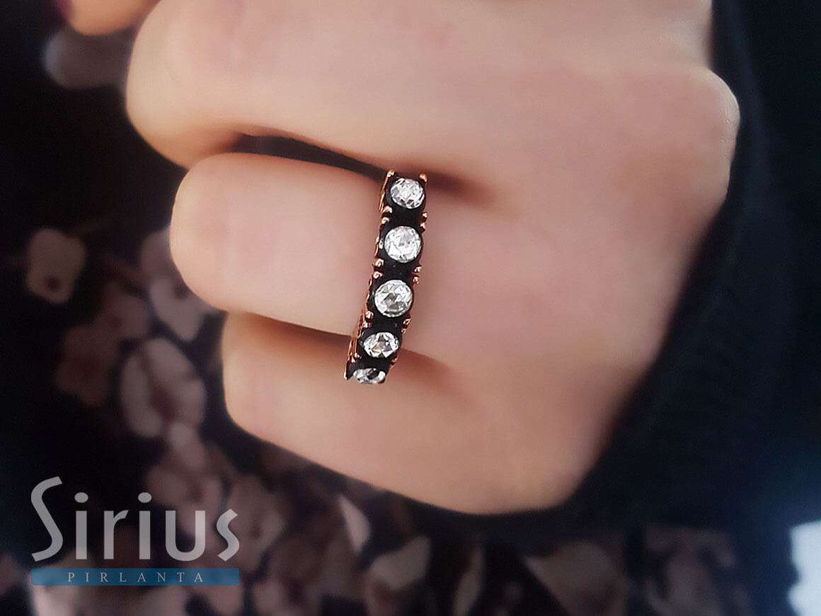 0.91 carat diamond five-stone ring