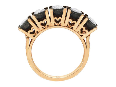 0.71 carat diamond five-stone ring