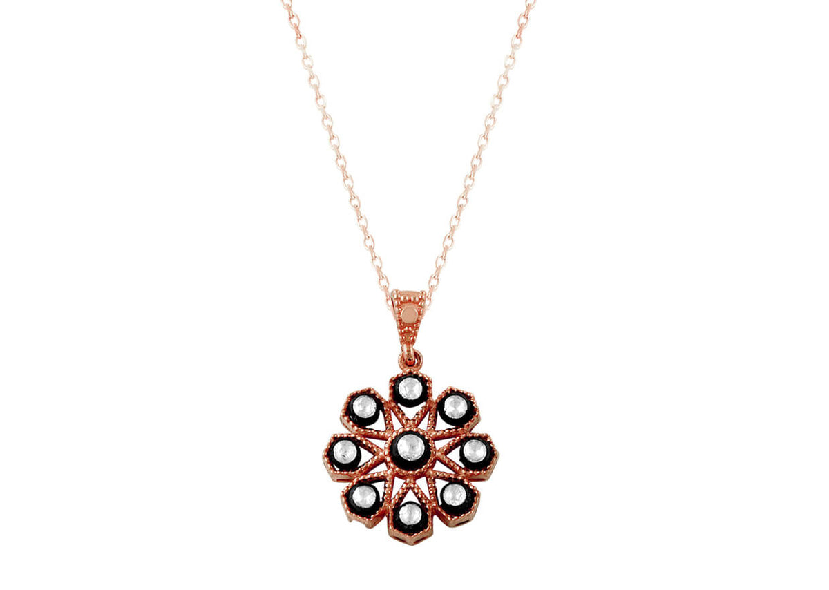 Diamant-Blumen-Halskette - handgefertigter Diamantschmuck aus Feingold | Sirius Diamant