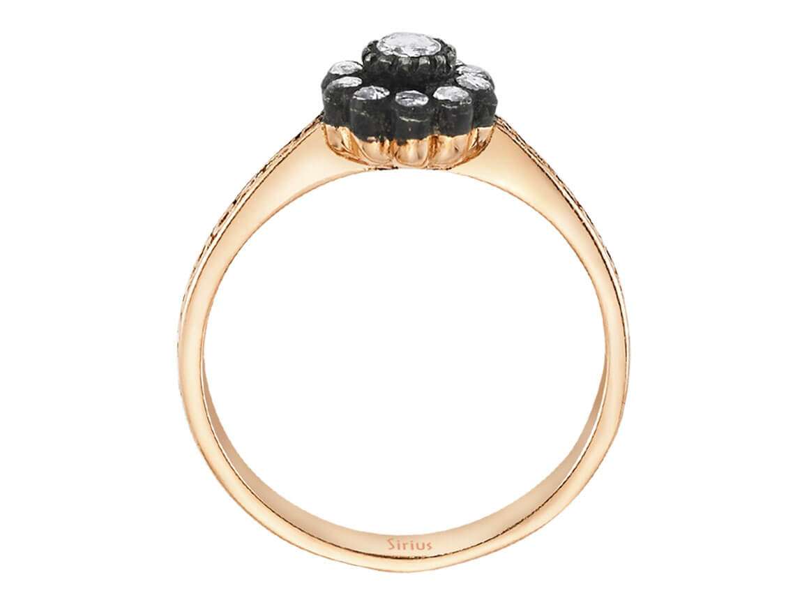 Diamant-Blumenring - handgefertigter Diamantschmuck aus Feingold | Sirius Diamant