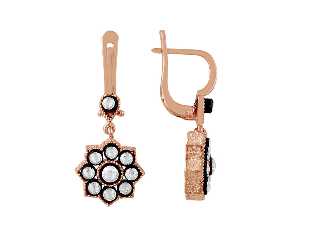 Diamant-Sonnen-Ohrringe - handgefertigter Diamantschmuck aus Feingold | Sirius Diamant