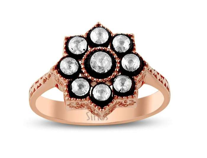Diamant-Sonnenring - handgefertigter Diamantschmuck aus Feingold | Sirius Diamant