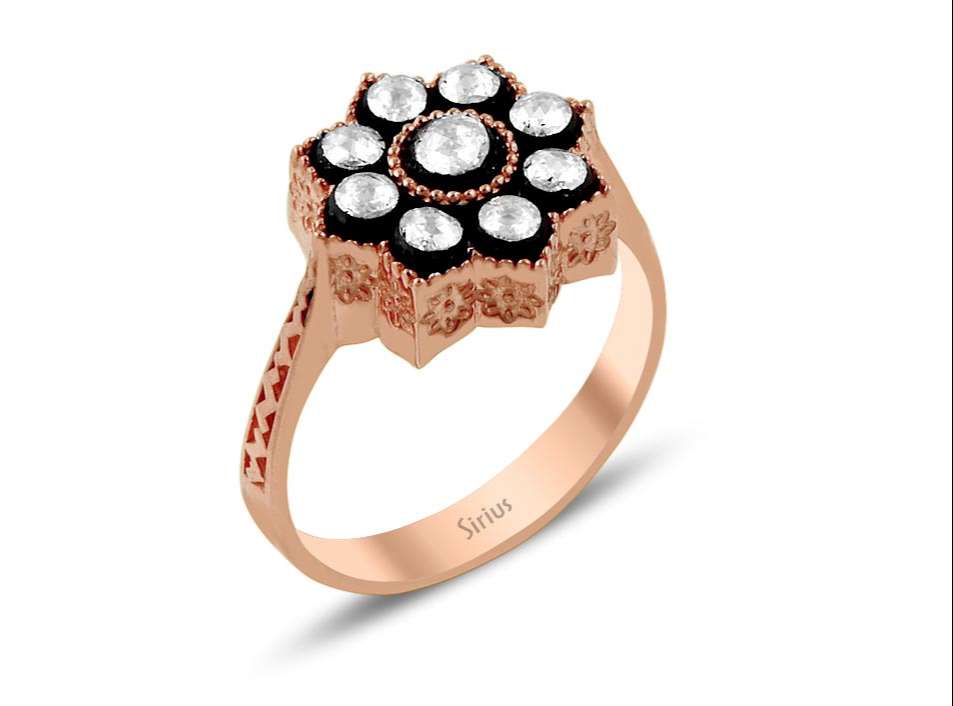 Diamant-Sonnenring - handgefertigter Diamantschmuck aus Feingold | Sirius Diamant
