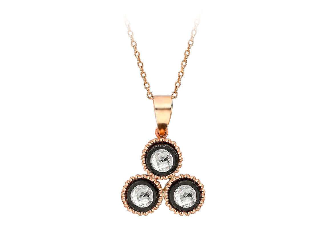 0,45 Karat Diamantkette mit 3 Steinen - handgefertigter Diamantschmuck aus Feingold | Sirius Diamant