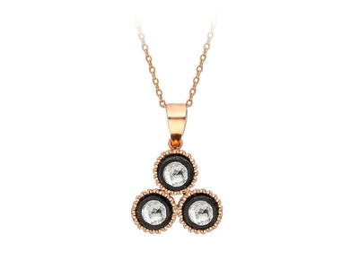 0.45 carat diamond necklace with 3 stones