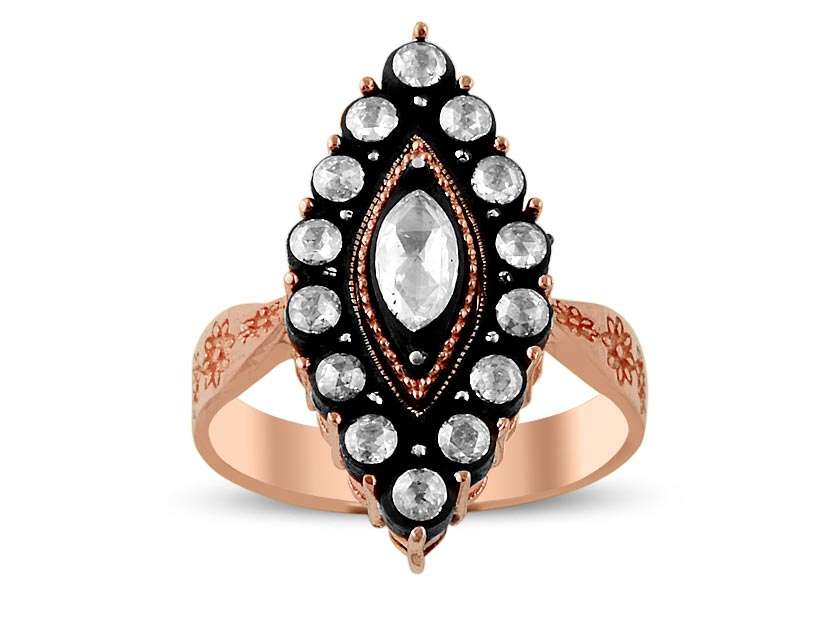 Diamant-Shuttle-Ring - handgefertigter Diamantschmuck aus Feingold | Sirius Diamant