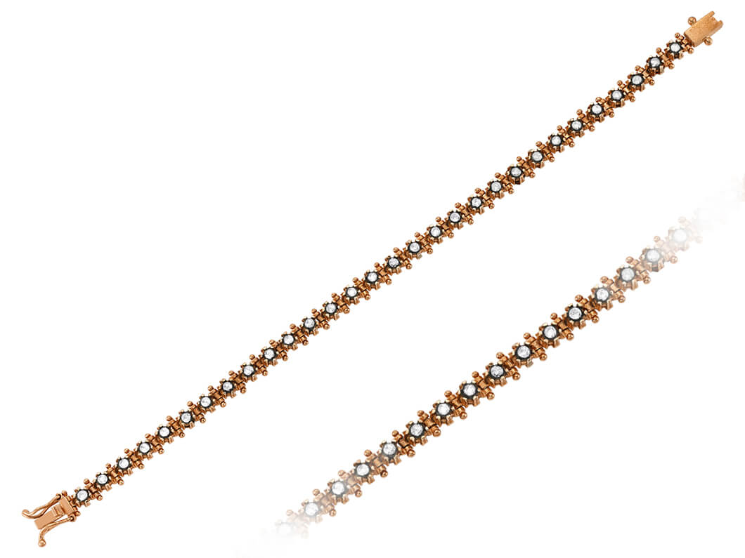 0,96 Karat Diamant-Su-Yolu-Armband - handgefertigter Diamantschmuck aus Feingold | Sirius Diamant