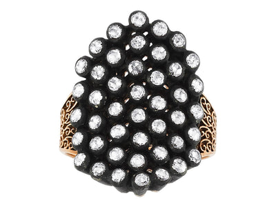 Diamond ring with honeycomb pattern