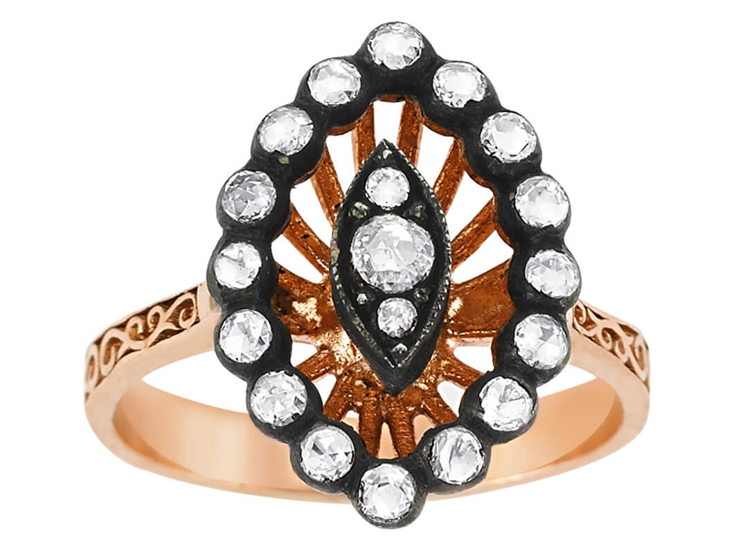 Diamant-Augenring - handgefertigter Diamantschmuck aus Feingold | Sirius Diamant