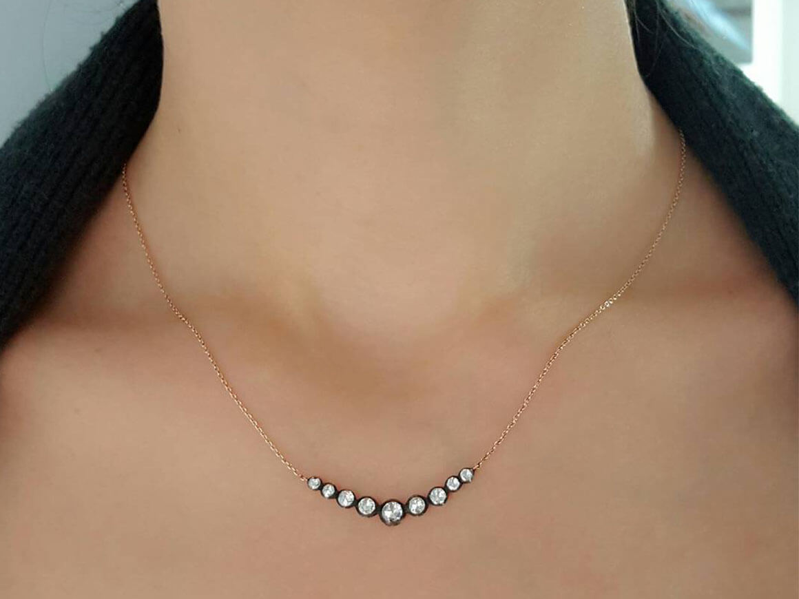 Diamant Halskette - handgefertigter Diamantschmuck aus Feingold | Sirius Diamant